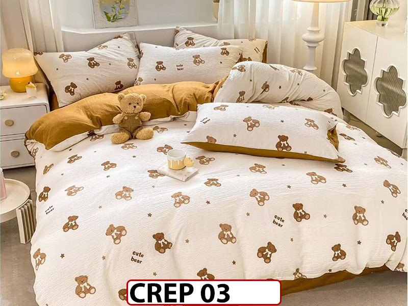 Lenjerie creponata din Finet 1 persoana cu elastic - CREP03