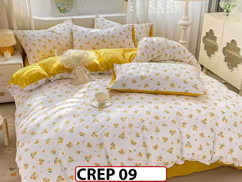 Lenjerie creponata din Finet 1 persoana cu elastic - CREP09