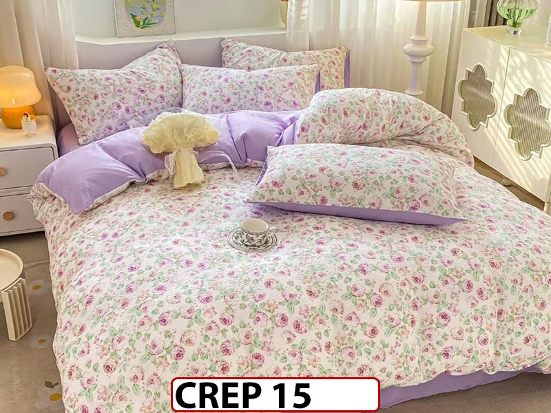 Lenjerie creponata din Finet 1 persoana cu elastic - CREP15