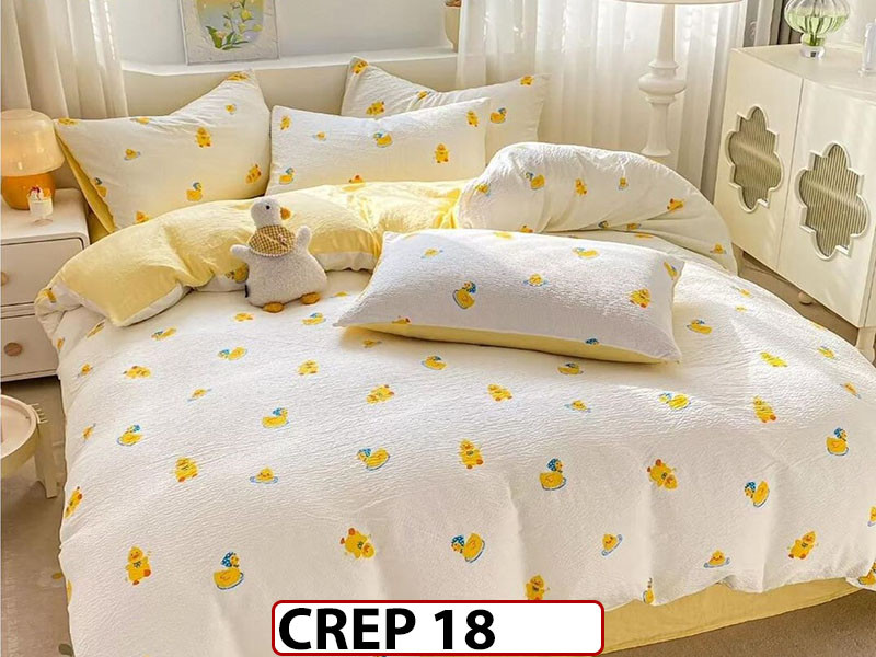 Lenjerie creponata din Finet 1 persoana cu elastic - CREP18