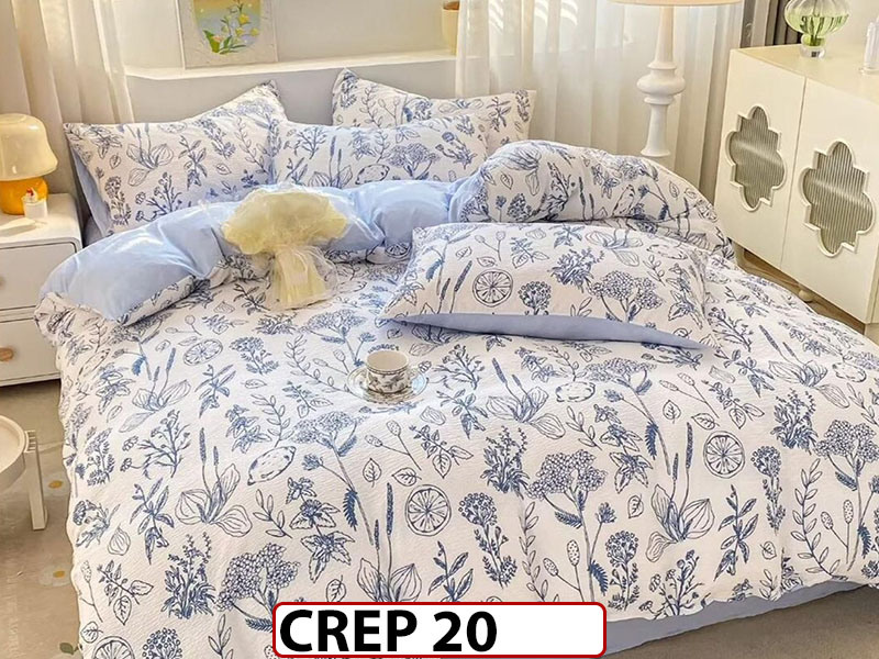 Lenjerie creponata din Finet 1 persoana cu elastic - CREP20