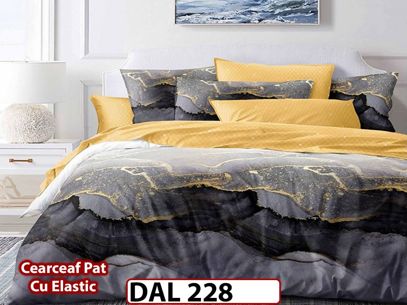 Lenjerie din finet cu 6 piese si cearceaf cu Elastic - DAL228