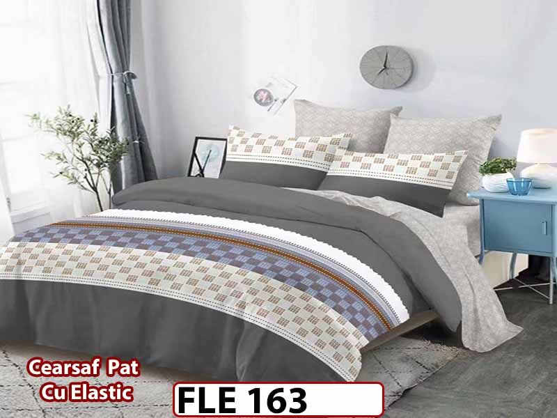 Lenjerie din finet 6 piese si cearceaf cu elastic - FLE163