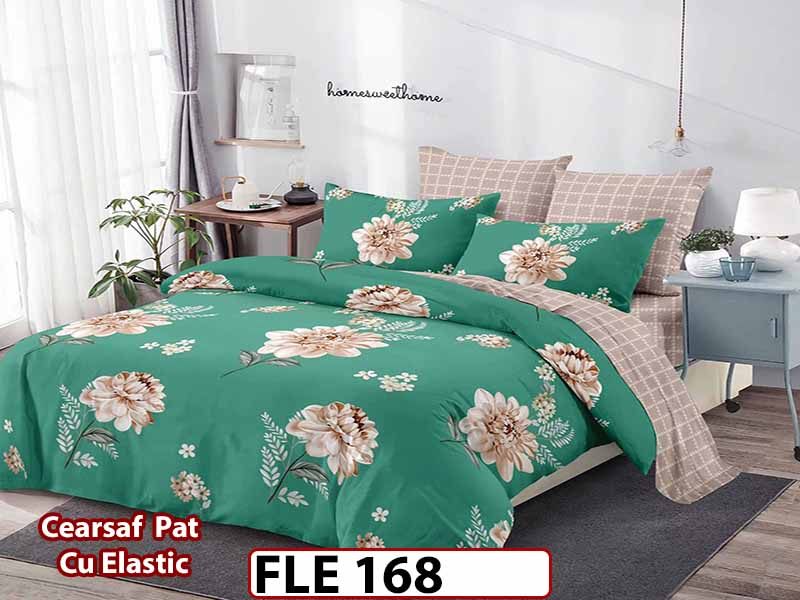 Lenjerie din finet 6 piese si cearceaf cu elastic - FLE168