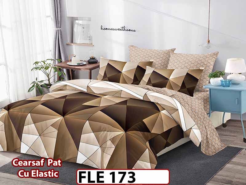 Lenjerie din finet 6 piese si cearceaf cu elastic - FLE173