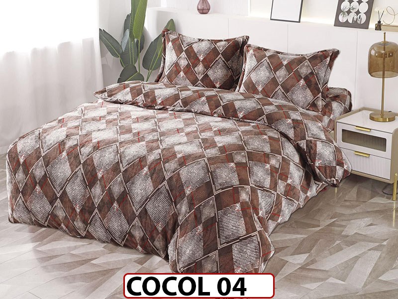 Lenjerie De Pat COCOLINO de 2 Persoane cu 4 piese - COCOL04