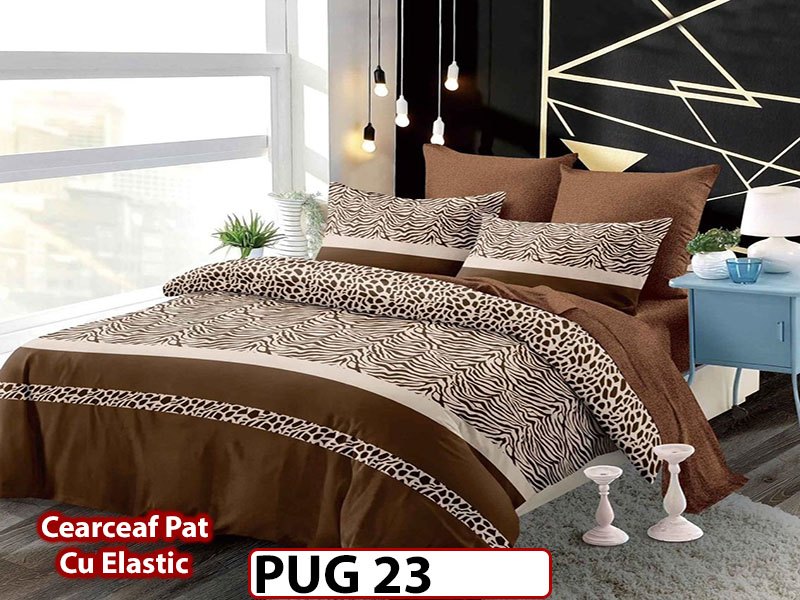 Lenjerie din finet 6 piese si cearceaf cu Elastic - PUG23