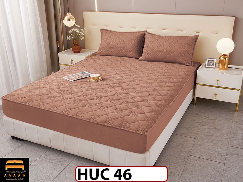 Husa matlasata tip topper din catifea 180x200 - Pat 2 Persoane - HUC46