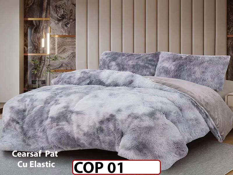 Lenjerie Cocolino Fluffy Pufoasa Cearsaf cu Elastic din 4 piese - COP01