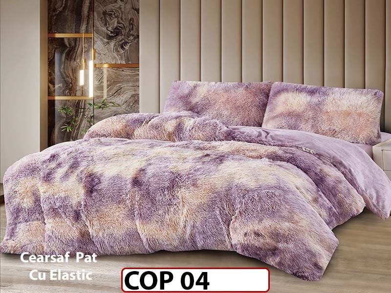 Lenjerie Cocolino Fluffy Pufoasa Cearsaf cu Elastic din 4 piese - COP04