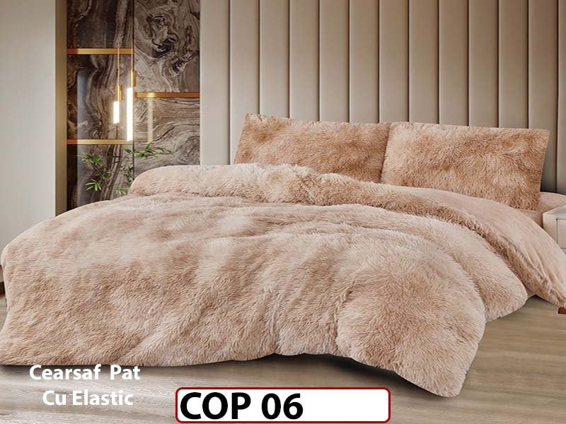 Lenjerie Cocolino Fluffy Pufoasa Cearsaf cu Elastic din 4 piese - COP06