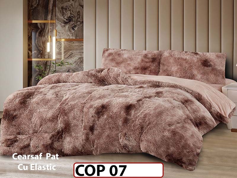 Lenjerie Cocolino Fluffy Pufoasa Cearsaf cu Elastic din 4 piese - COP07