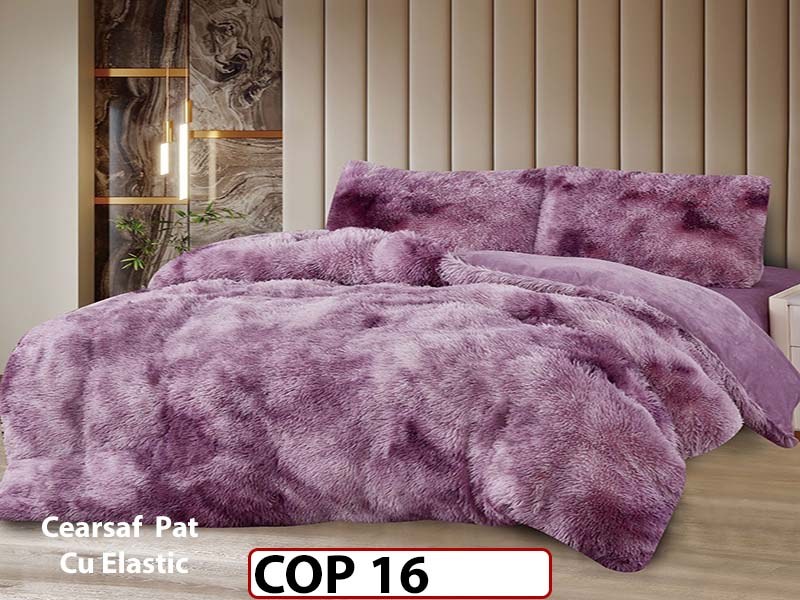 Lenjerie Cocolino Fluffy Pufoasa Cearsaf cu Elastic din 4 piese - COP16