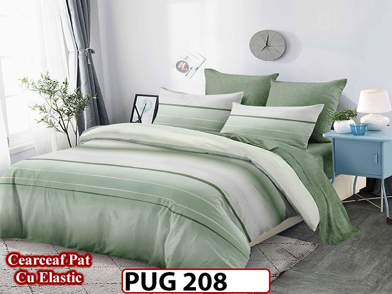 Lenjerie din finet 6 piese si cearceaf cu Elastic - PUG208