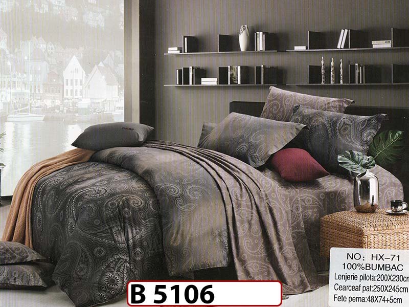 Lenjerie din bumbac 100% 4 piese CasaNewConcept - B5106