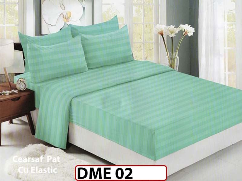 Lenjerie din Damasc Finetat  6 piese cu cearceaf elastic - DME02