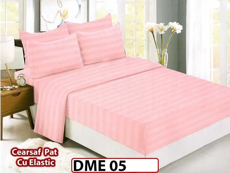 Lenjerie din Damasc Finetat 6 piese cu cearceaf elastic - DME05