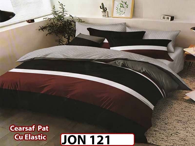 Lenjerie din finet 6 piese cu cearceaf elastic - JON121