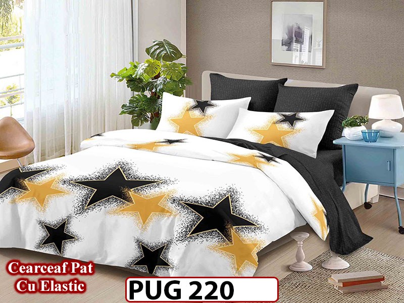 Lenjerie din finet 6 piese si cearceaf cu Elastic - PUG220