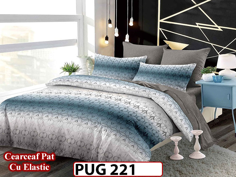 Lenjerie din finet 6 piese si cearceaf cu Elastic - PUG221
