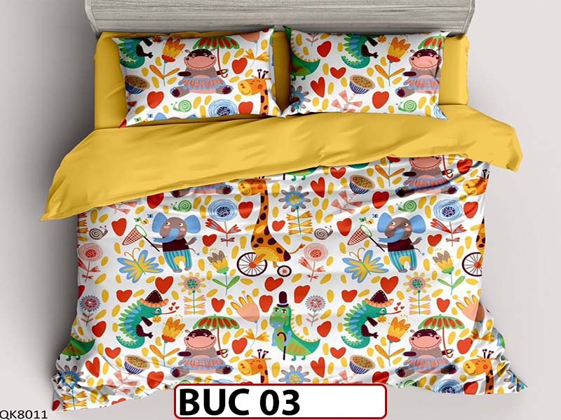Lenjerie  pentru  1 persoana din bumbac 100% 4 piese -BUC03