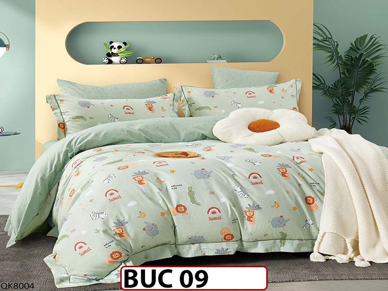 Lenjerie  pentru  1 persoana din bumbac 100% 4 piese -BUC09