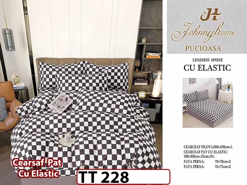 Lenjerie din finet 6 piese si cearceaf cu Elastic - TT 228