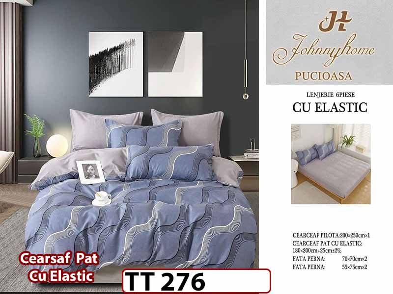 Lenjerie din finet 6 piese si cearceaf cu Elastic - TT 276