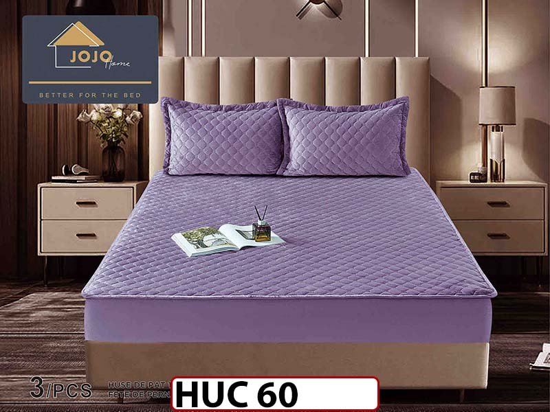 Husa matlasata tip topper din catifea 180x200 - Pat 2 Persoane - HUC60