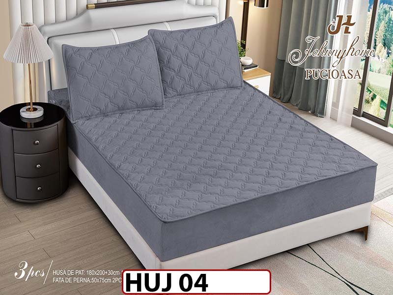 Husa matlasata tip topper din catifea 180x200 - Pat 2 Persoane - HUJ04