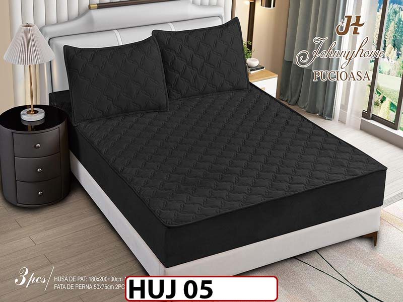 Husa matlasata tip topper din catifea 180x200 - Pat 2 Persoane - HUJ05