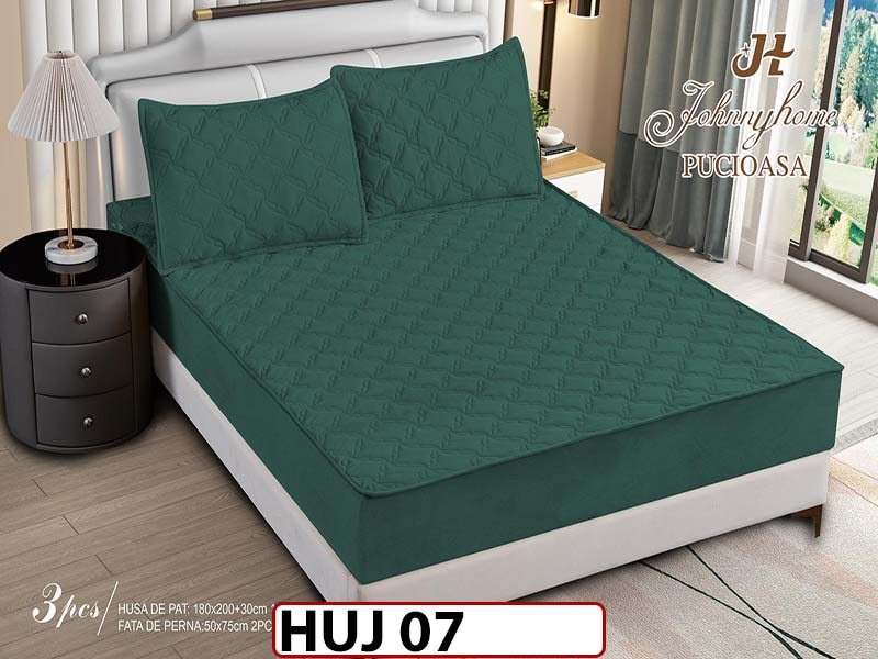 Husa matlasata tip topper din catifea 180x200 - Pat 2 Persoane - HUJ07