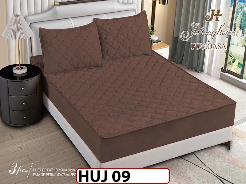 Husa matlasata tip topper din catifea 180x200 - Pat 2 Persoane - HUJ09