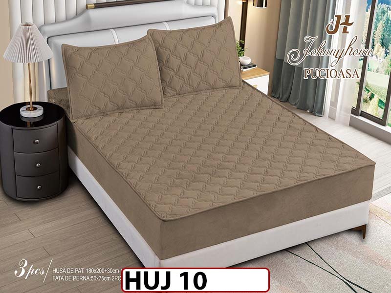 Husa matlasata tip topper din catifea 180x200 - Pat 2 Persoane - HUJ10