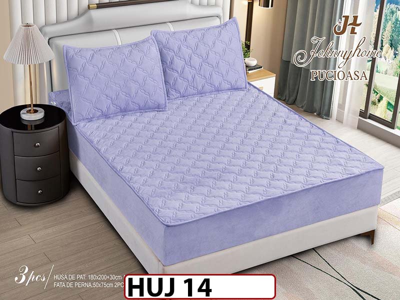 Husa matlasata tip topper din catifea 180x200 - Pat 2 Persoane - HUJ14