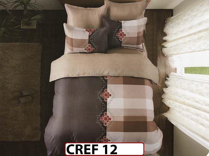 Lenjerie de lux din bumbac creponat cu 4 piese - CREF12