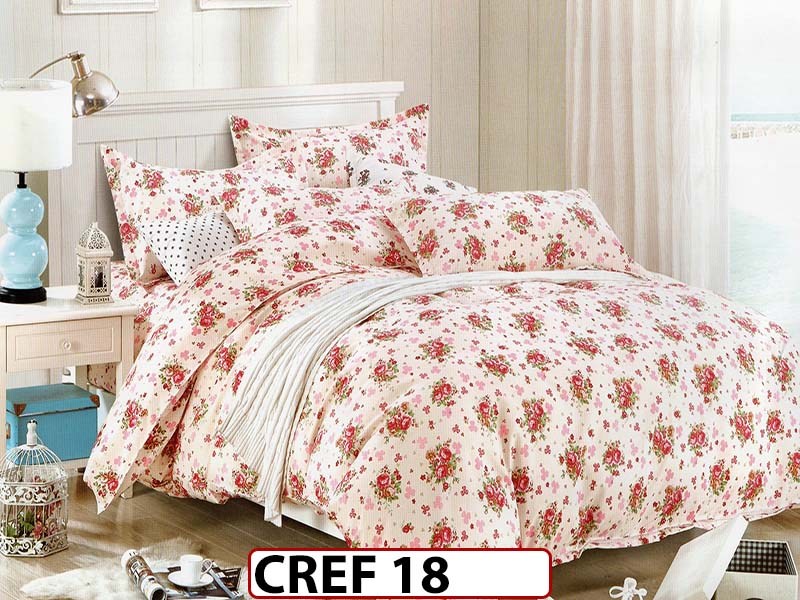 Lenjerie de lux din bumbac creponat cu 4 piese - CREF18