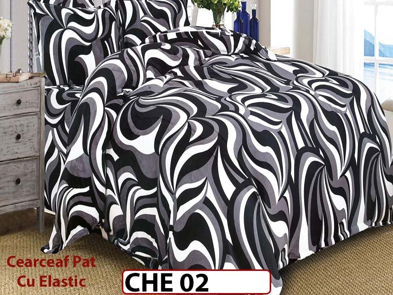 Lenjerie  cocolino  4 piese cu Cearceaf Elastic - CHE02