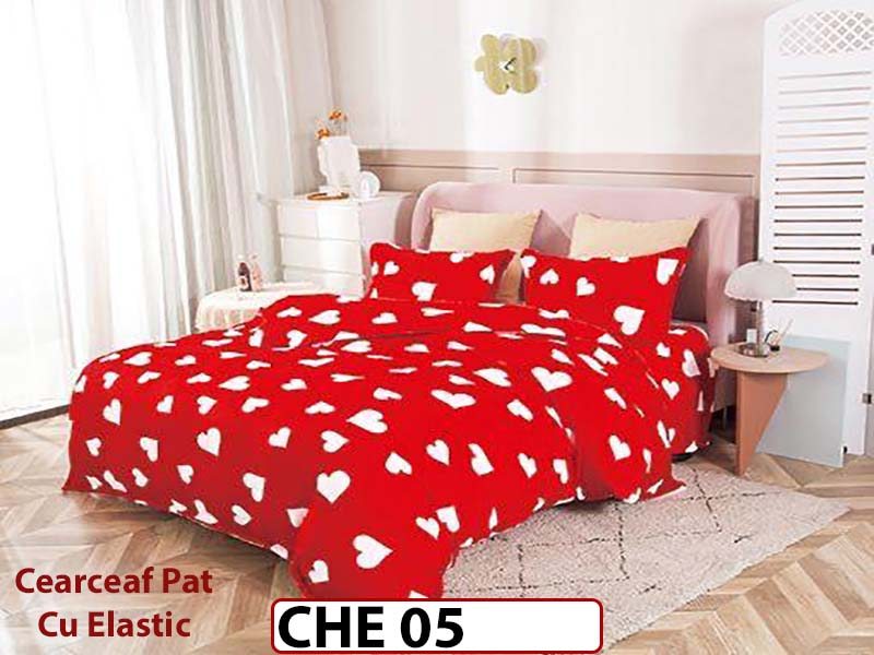 Lenjerie  cocolino  4 piese cu Cearceaf Elastic - CHE05