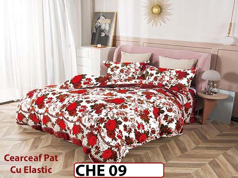 Lenjerie  cocolino  4 piese cu Cearceaf Elastic - CHE09