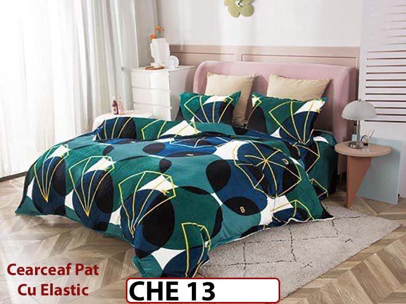 Lenjerie  cocolino  4 piese cu Cearceaf Elastic - CHE13