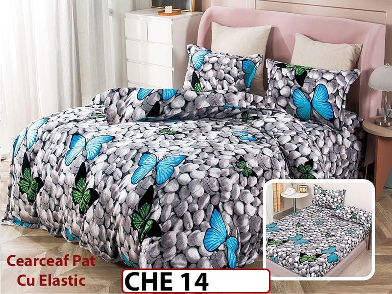 Lenjerie  cocolino  4 piese cu Cearceaf Elastic - CHE14