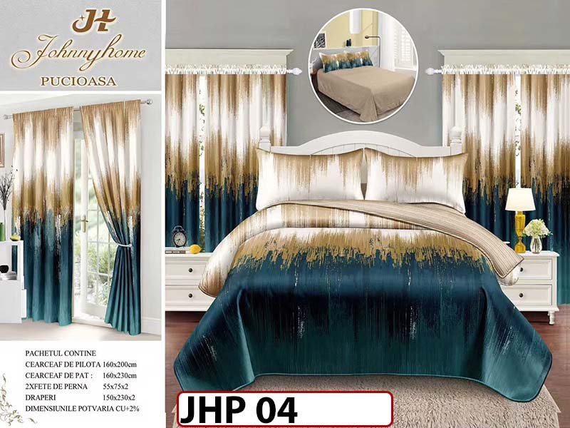 Lenjerie din finet 1 Persoana 6 piese cu Draperii - JHP04