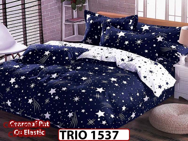 Lenjerie din finet  4 piese cearceaf cu elastic - TRIO1537