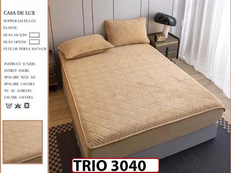 Husa / topper model tricotat + 2 Fete de Perne - Saltea 160x200 - TRIO3040