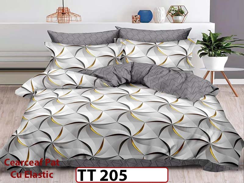 Lenjerie din finet 6 piese si cearceaf cu Elastic - TT 205