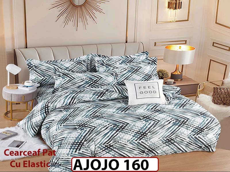 Lenjerie din finet 6 piese si cearceaf cu Elastic - AJOJO160