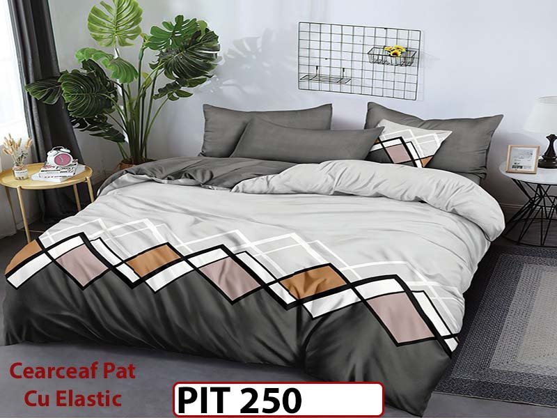 Lenjerie din finet  6 piese si cearceaf cu elastic - PIT250