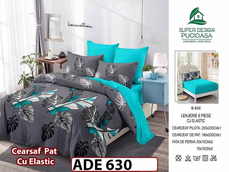 Lenjerie din finet  6 piese si cearceaf cu elastic - ADE 630