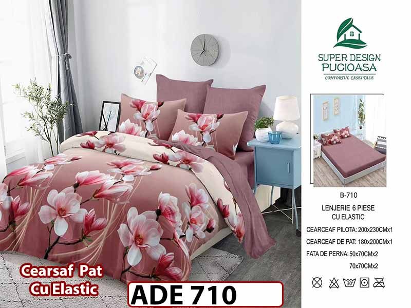 Lenjerie din finet  6 piese si cearceaf cu elastic - ADE 710